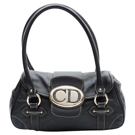 dior black leather shoulder bag